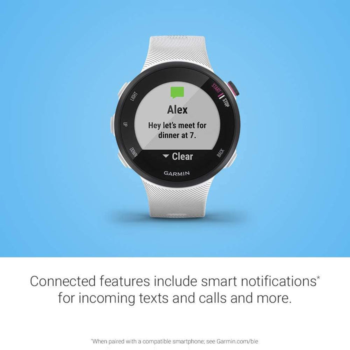 Garmin Forerunner 45 GPS Heart Rate Monitor Running Smartwatch White - Renewed