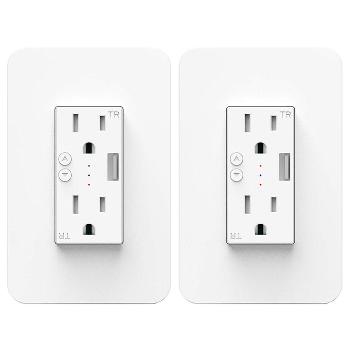 Deco Essentials WFWOTLT Smart WiFi Wall Outlet Plug 2 Pack