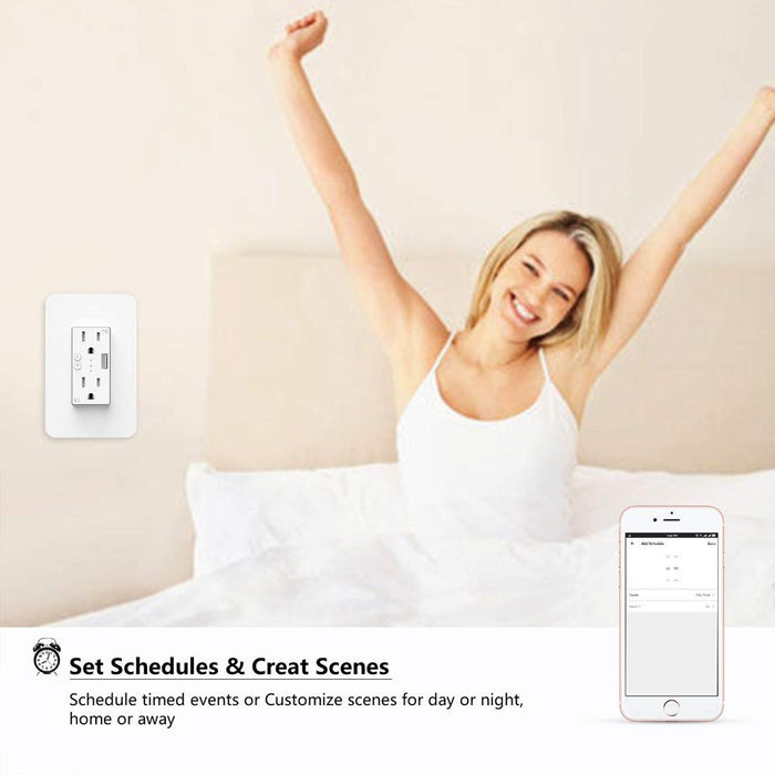 Deco Essentials WFWOTLT Smart WiFi Wall Outlet Plug 4 Pack
