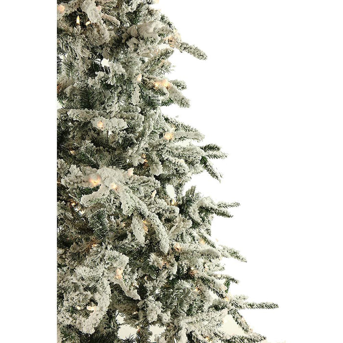 Fraser Hill Farm 7.5 Ft. Flocked Mountain Pine with Clear LED String Lighting - FFMP075-5SN