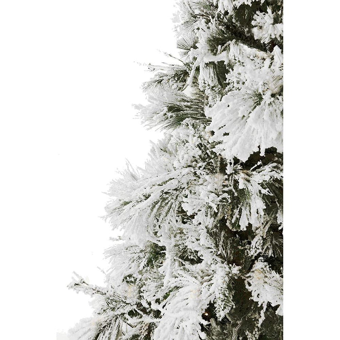 Fraser Hill Farm 9 Ft. Flocked Snowy Pine Christmas Tree - FFSN090-0SN - Open Box