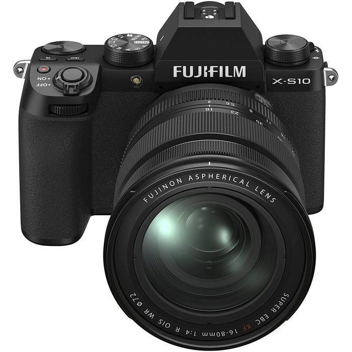 Fujifilm X-S10 Mirrorless Digital Camera + 16-80mm Lens Kit with 4K Video and IBIS Bundle