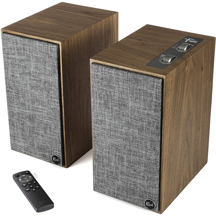 Klipsch The Fives Heritage Wireless 2-Way Bluetooth Bookshelf Speakers (Walnut- Pair)