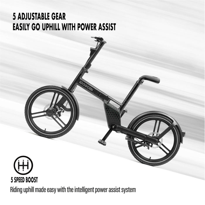 IGOGOMI 36V Electric Folding Portable Bike (Black)
