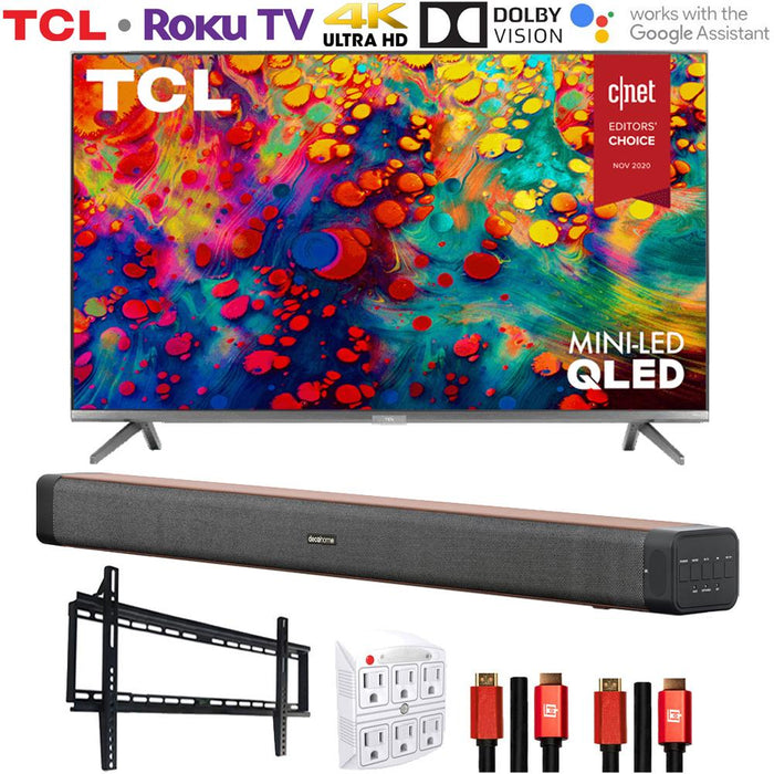 TCL 75" 6-Series 4K QLED Dolby Vision HDR Roku Smart TV w/ Deco Home Soundbar Bundle