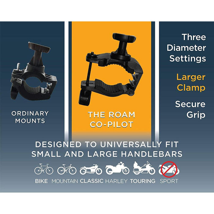 Roam Universal Premium Phone Mount for Bikes & Motorcycles + Wearable Rear Light