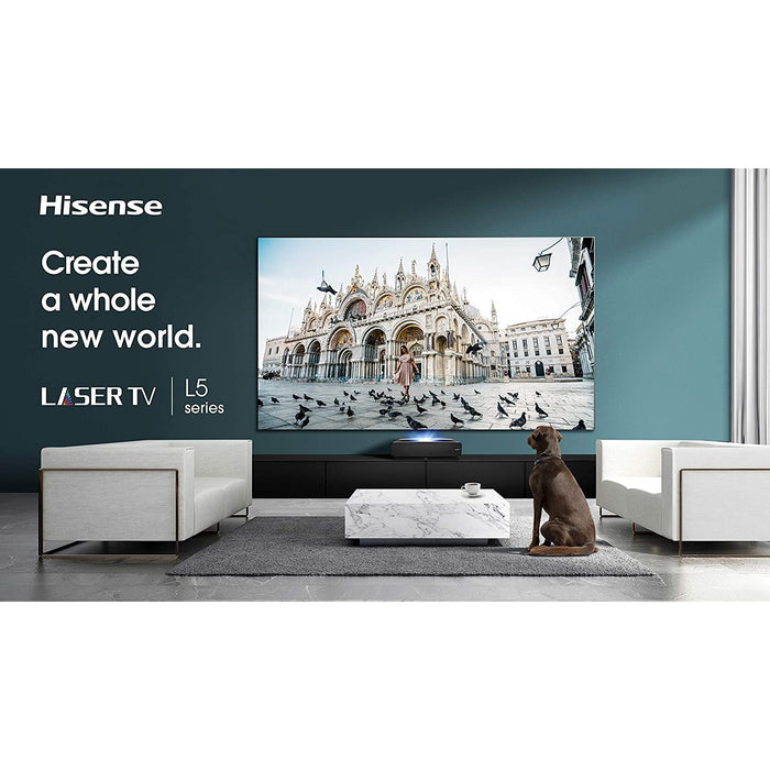 Hisense 100" L5 Series 4K UHD Android Smart HDR Laser TV + ALR Screen + Soundbar Bundle