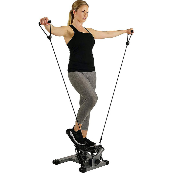 Sunny Health and Fitness Twist Stepper with Resistance Adjustable Bands and Digital Monitor - NO.045