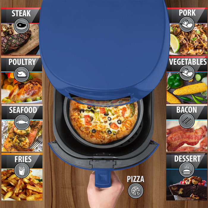 Deco Chef Digital 5.8QT Electric Air Fryer - Healthier & Faster Cooking - Blue