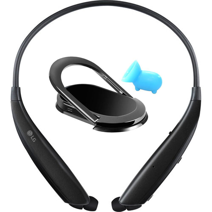 LG Ultra Bluetooth Neckband Headset Black + Universal Smartphone Accessory Kit