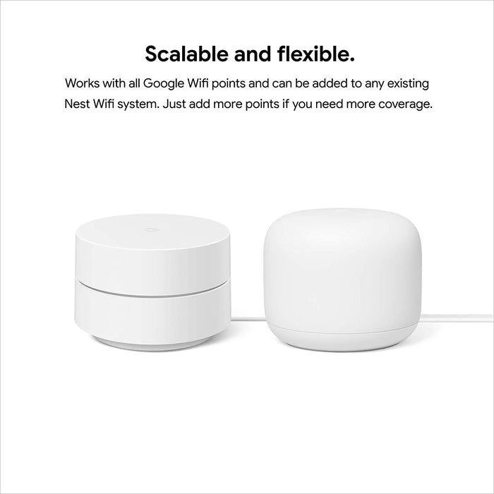 Google Wifi Mesh Network System Router AC1200 (3pk) w/ Outdoor Security Camera (2pk)