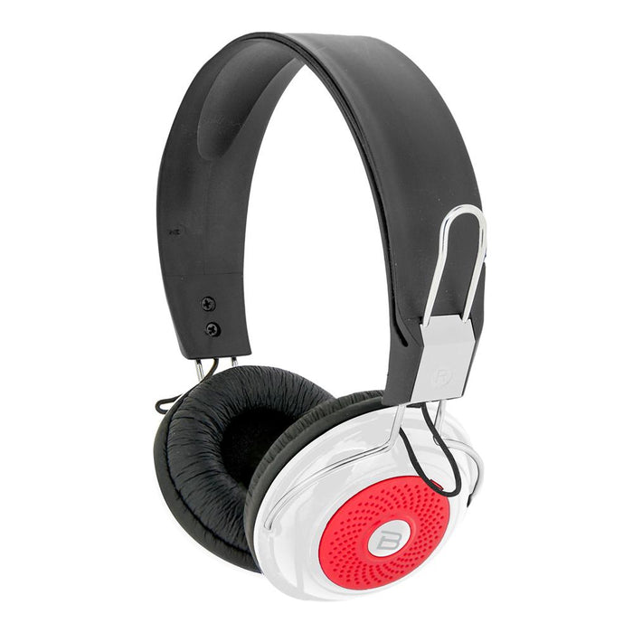 Bytech Stereo Headphones DJ Style Headset (White/Red)