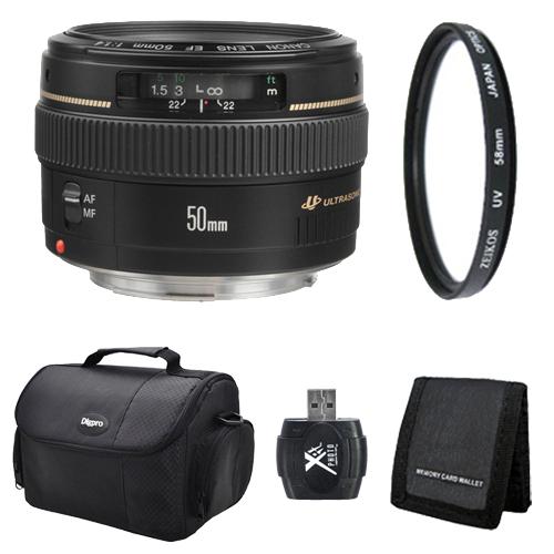 Canon EF 50mm F/1.4 USM Lens for Canon SLR Cameras Exclusive Pro Kit