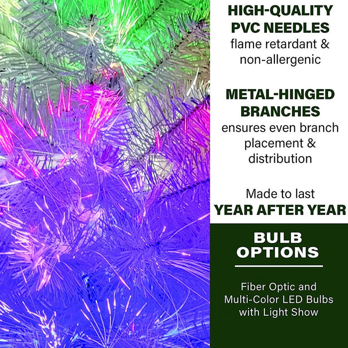 Fraser Hill White Fiber Optic Prelit Christmas Tree in Decorative Pot - FFFTFOPT024-6WH