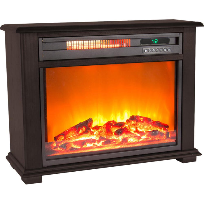 LifeSmart 28.5" Portable Infrared Heater Fireplace in Dark Oak - MDFP2090US