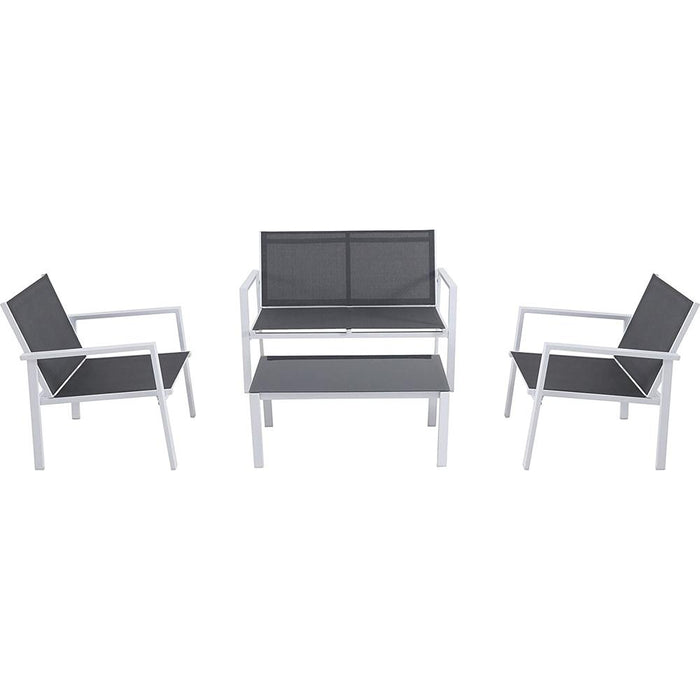 Mod Furniture 4-Piece Modern Outdoor Aluminum Chat Set - HARP4PC-WG