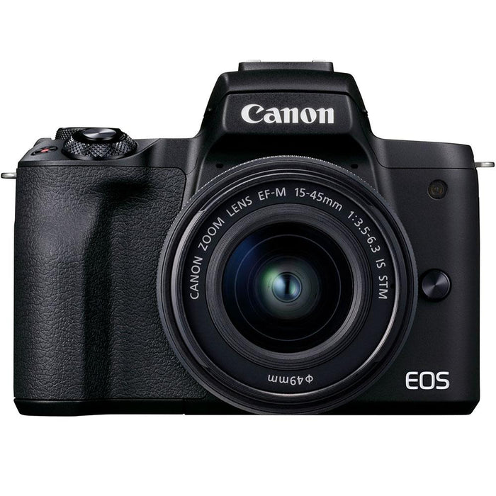 Canon EOS M50 Mark II Mirrorless Digital Camera w/ 15-45mm and 55-200mm Lenses (Black)