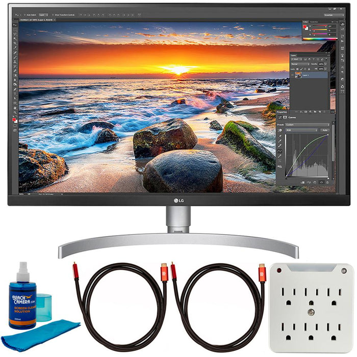 LG 27" 4K UHD IPS LED Monitor with VESA DisplayHDR 400 w/ Accessories Bundle