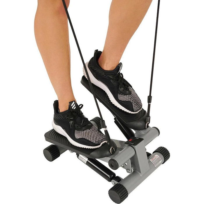 Sunny Health and Fitness 012-S Mini Compact Exercise Stepper with Resistance Bands - Open Box