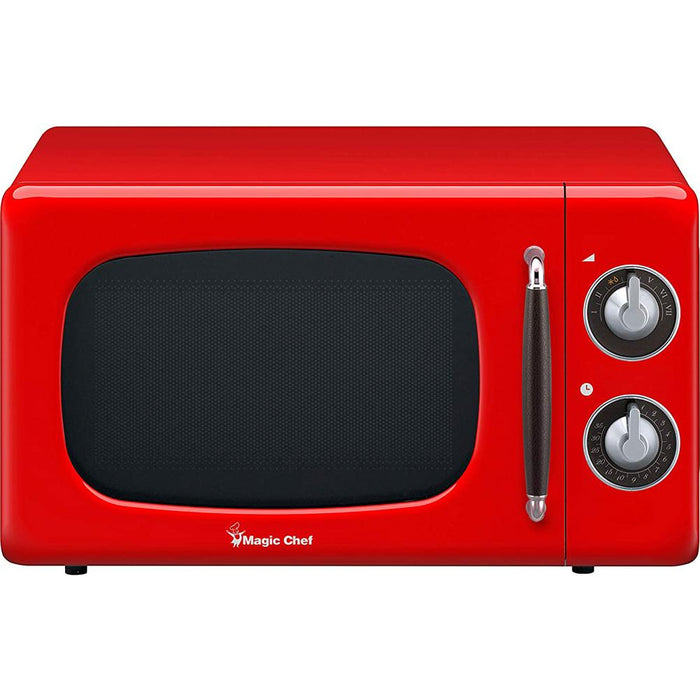 Magic Chef 0.7 Cu Ft 700 Watt Retro Countertop Microwave - MCD770CB (Red)