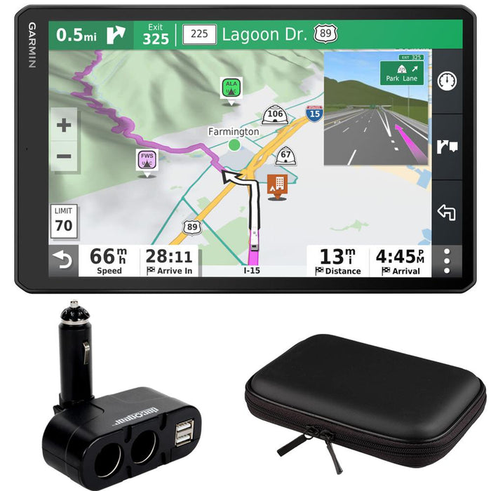 Garmin RV 1090 10" RV GPS Navigator (010-02425-05) w/ 10" Case Hard Shell & More Bundle