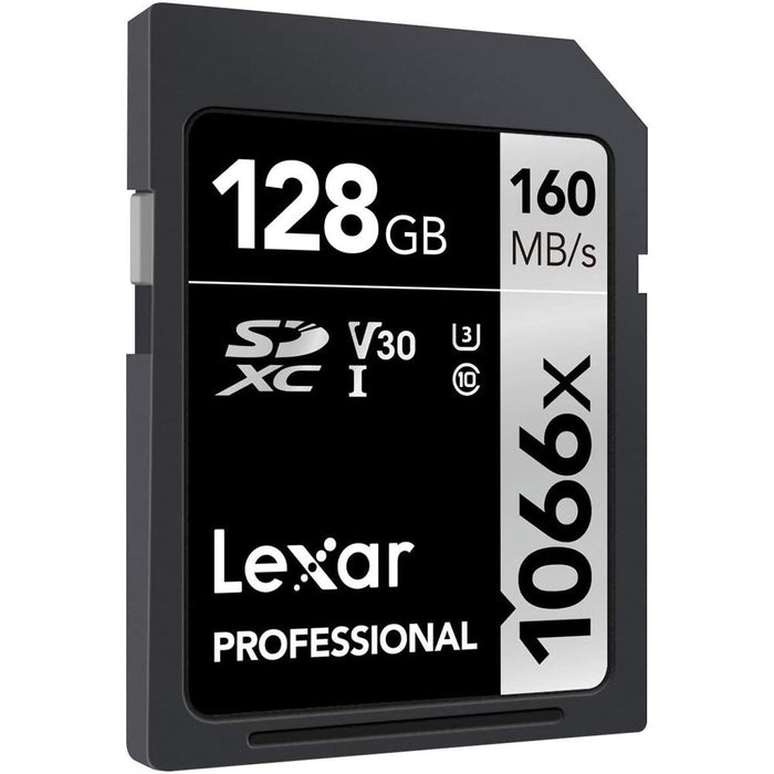 Lexar 128GB Professional 1066x SDXC UHS-I Card Silver Series Memory Card