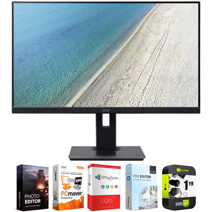Acer bmiprx 21.5" FHD Frameless ErgoStand Monitor + Warranty and Software Bundle