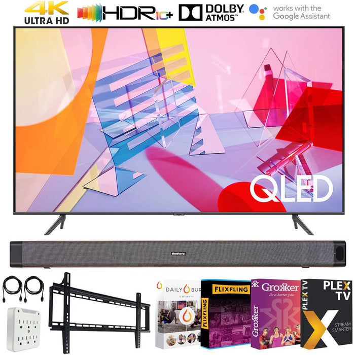 Samsung QN82Q60TA 82" Q60T QLED 4K UHD HDR Smart TV 2020 with Soundbar Bundle