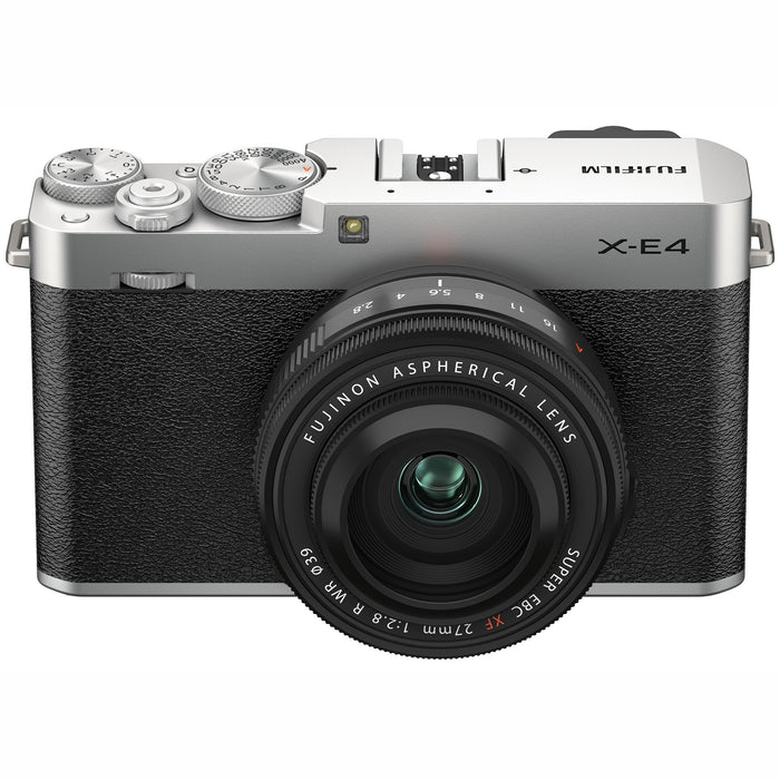Fujifilm X-E4 Mirrorless Camera Body with XF 27mm F2.8 R WR Lens Kit Silver 16673938