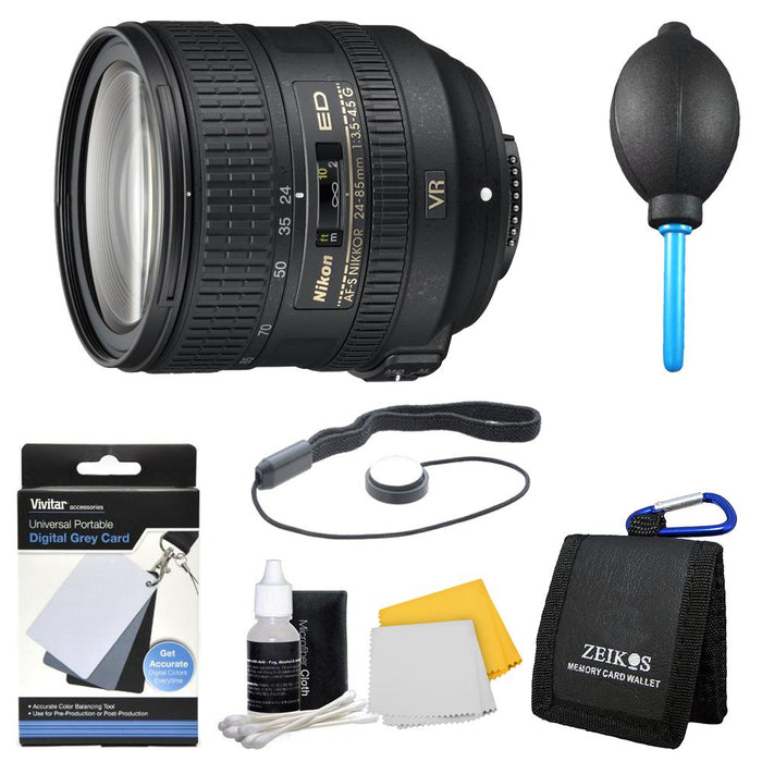 Nikon AF-S NIKKOR 24-85mm f/3.5-4.5G ED VR Lens (2204) Lens Kit Bundle