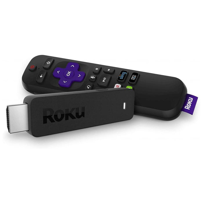 Roku Streaming Stick 3800XB Refurbished + Voice Remote w/ TV Controls Software Bundle