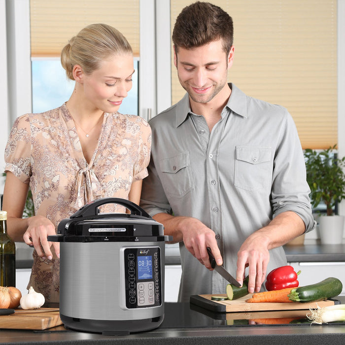 Deco Chef 8QT 10-in-1 Pressure & Slow Cooker, Multi-Modes w/ Accessories, Stainless Steel