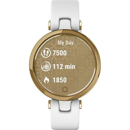 Garmin Lily Classic Edition, Light Gold Bezel w White Case & Italian Leather Band Watch