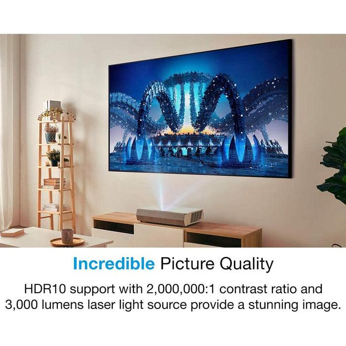 Optoma CinemaX P2 Smart 4K HDR UHD Ultra-Short Throw Laser Projector - Renewed
