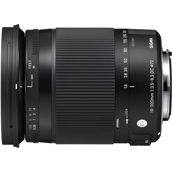 Sigma 18-300mm F3.5-6.3 DC Macro OS HSM C Lens Contemporary for Nikon F Mount Bundle