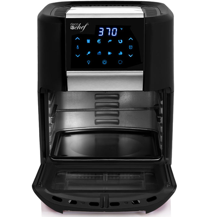 Deco Chef 12.7QT Digital Air Fryer Oven, with 3 Racks, Rotisserie, 8 Meal Presets, Black