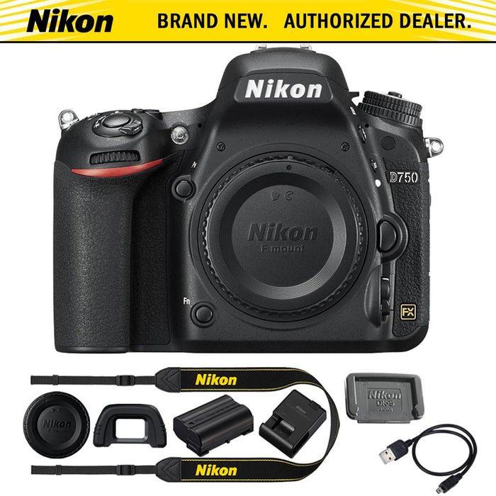 Nikon D750 DSLR 24.3MP HD 1080p FX-Format Digital Camera (Body Only) - Renewed