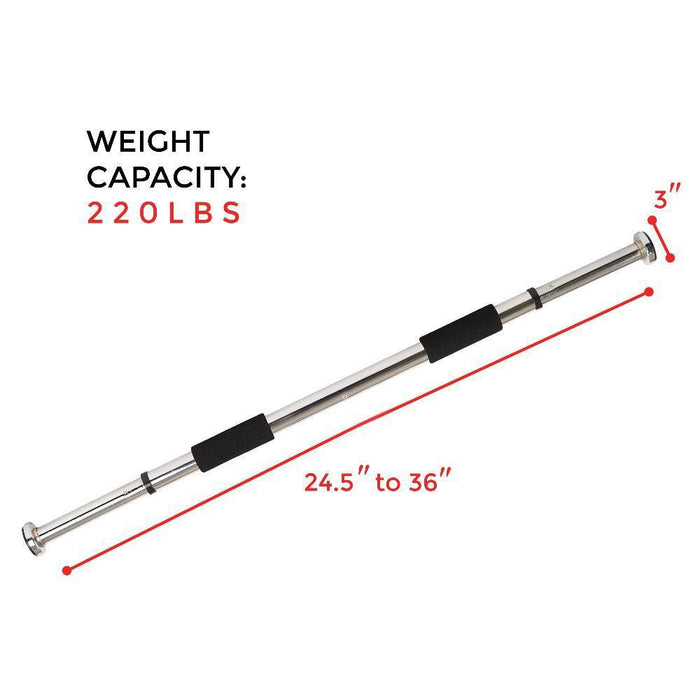 Sunny Health and Fitness Doorway Chin Up Bar (Max 220lbs) + 7-Piece Fitness Kit