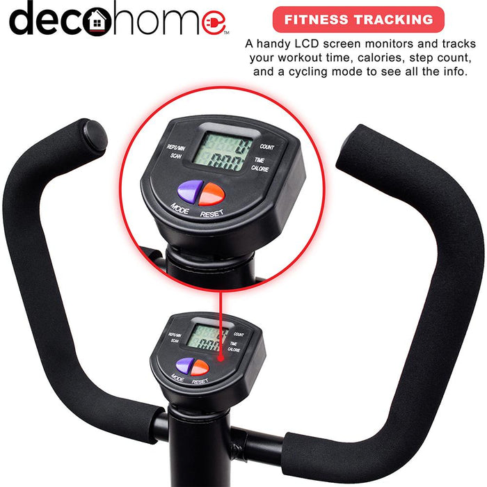 Deco Home Step Machine w/Stability Handle Bars, Non-Slip Pedals, and LCD Display -Open Box
