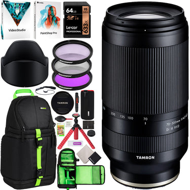 Tamron 70-300mm F/4.5-6.3 Di III RXD Lens A047 f/ Sony E-mount Mirrorless Camera Bundle