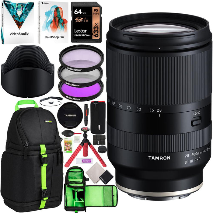 Tamron 28-200mm F2.8-5.6 Di III RXD A071 Lens for Sony E-Mount Mirrorless Camera Bundle