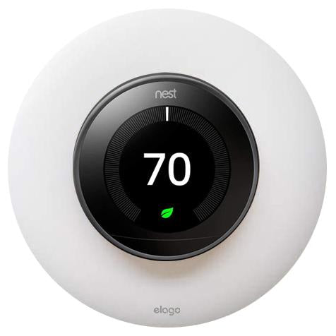 Google Nest Learning Smart Thermostat Gen 3 Mirror Black T3018US + elago Wall Plate Cover