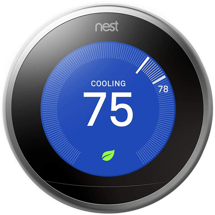 Google Nest Learning Smart Thermostat Gen 3 Stainless Steel T3007ES + elago Wall Plate Cover