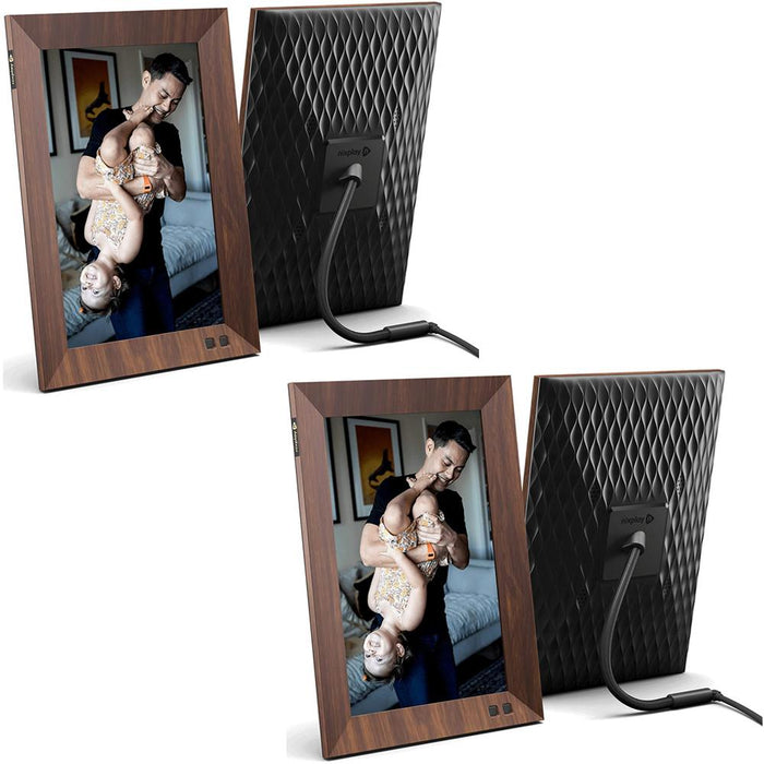 Nixplay Smart Digital Picture Frame 10.1" Wood 2 Pack