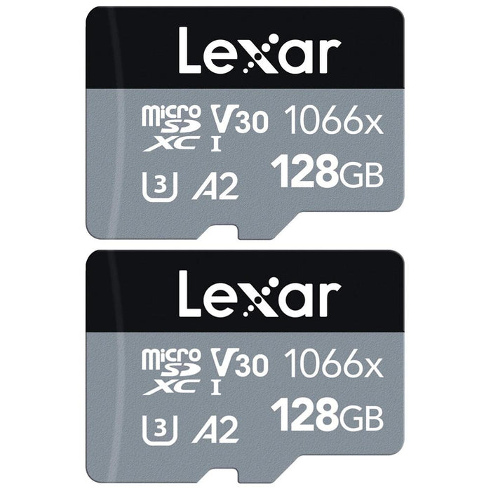 Lexar 1066x MicroSDXC Memory Card with Adapter 128GB 2 Pack