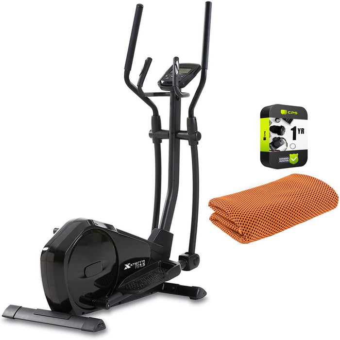 XTERRA Fitness FS1.5 Elliptical Machine Trainer Black + Warranty Bundle
