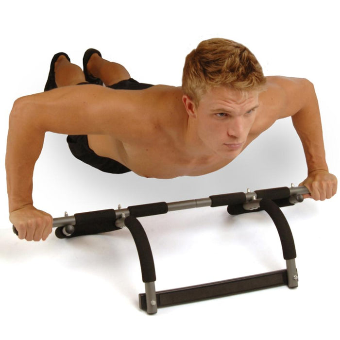 Stamina Doorway Pull Up Bar Trainer Plus w/ Deco Gear 7-Piece Fitness Kit