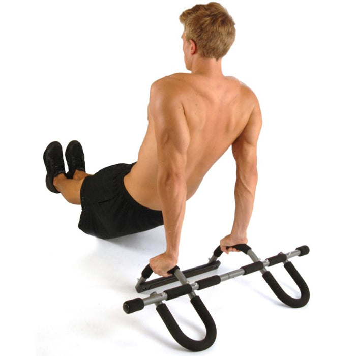 Stamina Doorway Pull Up Bar Trainer with Workout Gloves