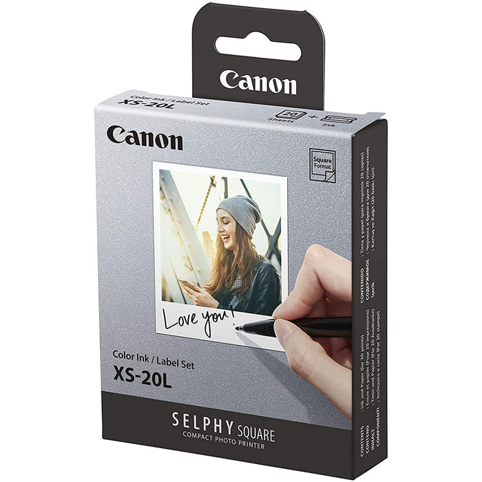 Canon SELPHY Color Ink/Label XS-20L Set (20 Sheets + 1 Ink Cassette)