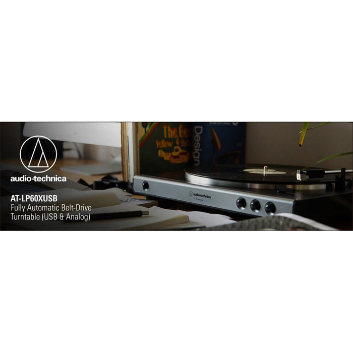 Audio-Technica AT-LP60XUSB Automatic USB Belt-Drive Stereo Turntable Gun Metal - Refurbished